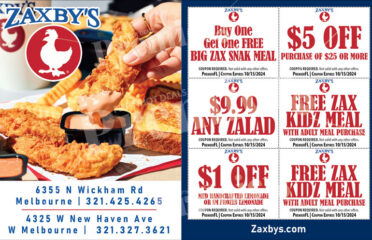 Zaxbys Melbourne Coupons